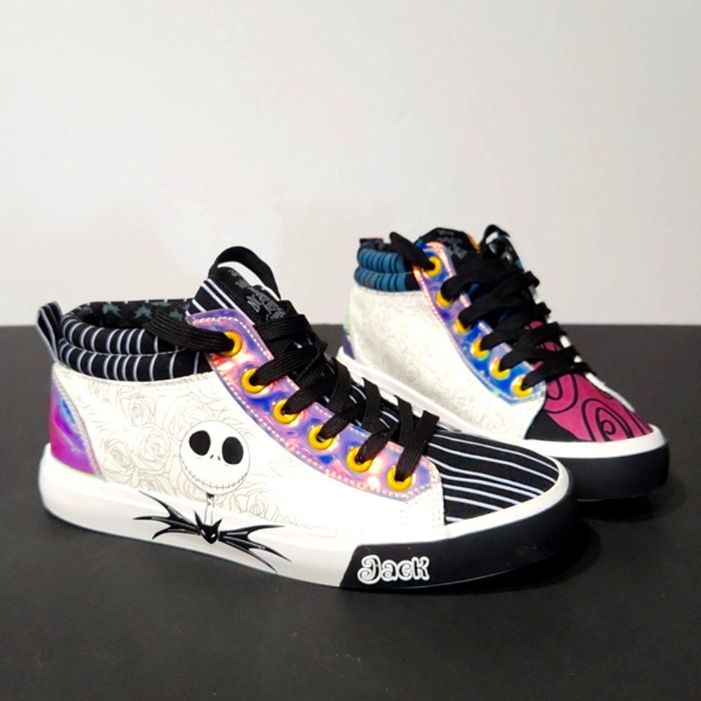 Disney Nightmare Before Christmas Jack Skellington Sally High Top Size 6 - Picture 2 of 16